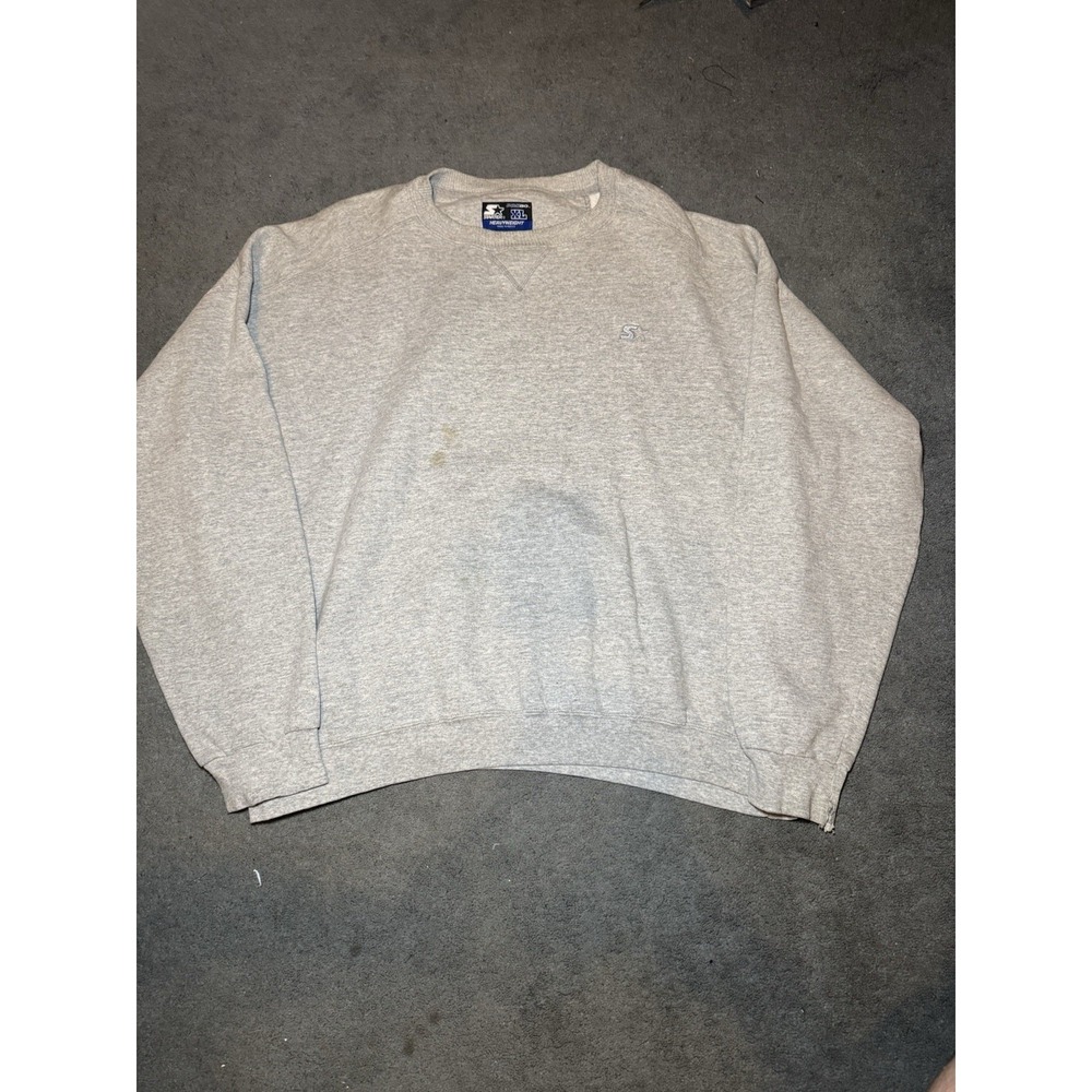 Vintage‎ Starter Pro 80 Heavyweight XL Crewneck Sweatshirt Gray Made In Mexico